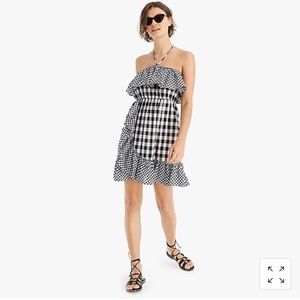 Jcrew organic cotton plaid dress